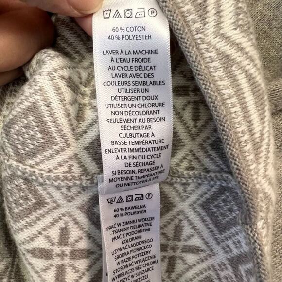 Cynthia Rowley Cardigan Sweater Jacket XL Hip Length Zip Front Hood Aztec - Picture 6 of 9